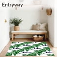 thumbnail image 3 of ODIKA 5'x7' Machine Washable Non-Slip Area Rug, Ocean Breeze Palm Frond with Scattered Starfish and Nautical Stripes High Traffic Rug, Green, 713935, 3 of 7