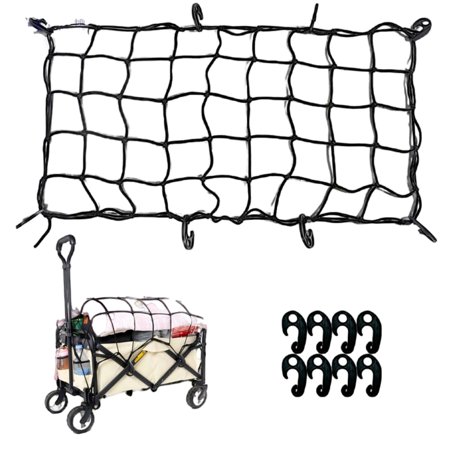 Car Luggage Storage Net Elastic Nylon Trunk Net Universal Trunk Net Car Trunk Net Load Fixing in Car Trunk Car Net with 4 Hooks for Most Types of Vehicles