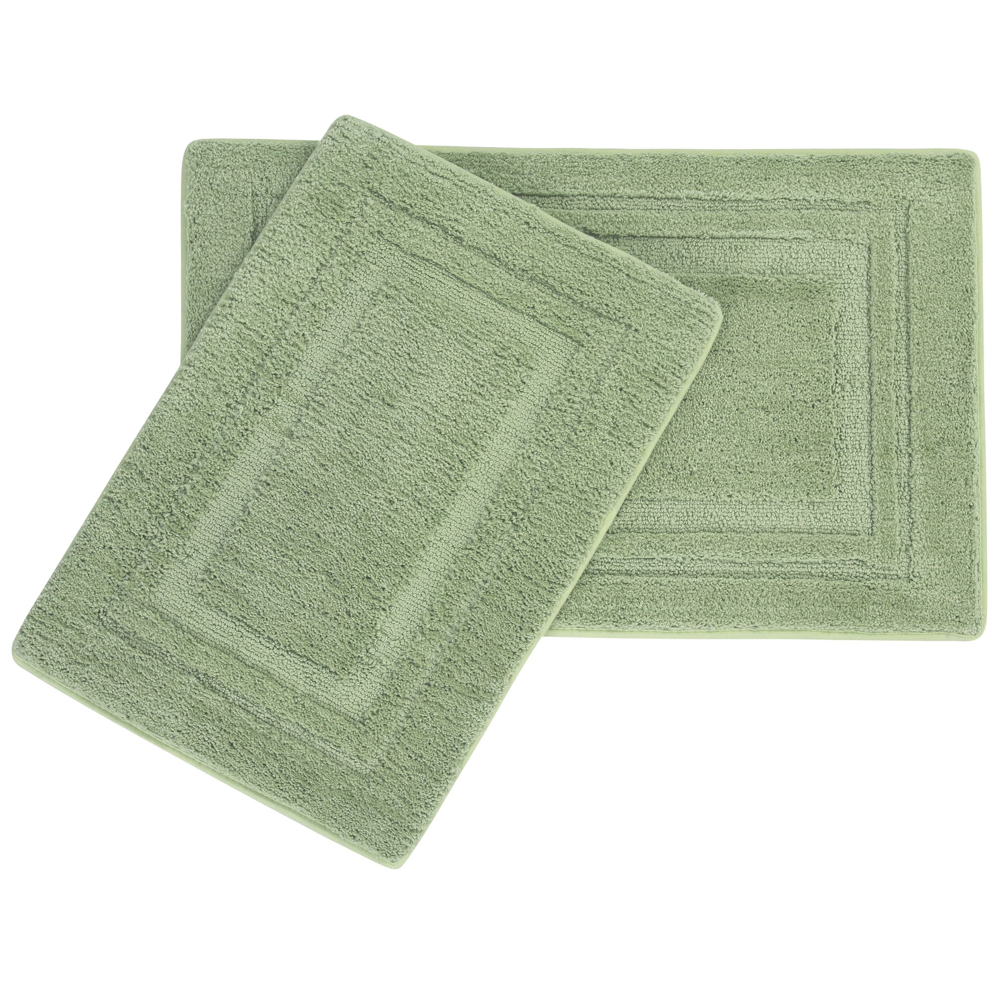 PiccoCasa 2Piece Memory Cotten Nonslip Bath Rug Set, 24"x 16"& 31"x