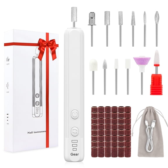 Cordless Nail Drill Kit, Professional 30000 RPM Nail File & Manicure, Low Noise