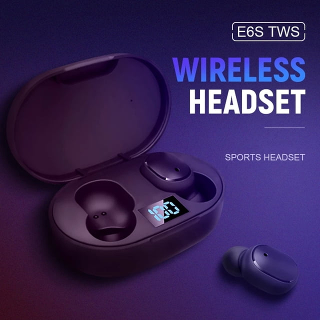 Twowood auricular E6S Verdadero Estéreo Inalámbrico Mini Portátil Bluetooth-Compatible con Bluetooth 5.1 Inalámbrico Recargable en Ear Earphone