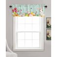 thumbnail image 3 of Easter Rabbits Linen Curtain Valance for Bedroom/Bathroom/Kitchen/Office/Living/Dining Room Windows,White Bunny Farmhouse Eggs Flower Rod Pocket Topper Drapes Decorative Cafe Drapery Panel 42x18, 3 of 6
