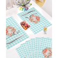 thumbnail image 5 of Easter Placemats Set of 6, Watercolor Bunny Spring Flowers Placemat for Dining Table Decorations, Blue Checked Plaid Place Mats, Spring Table Mats for Kitchen Dinner Seasonal Holiday Party Decor, 5 of 6