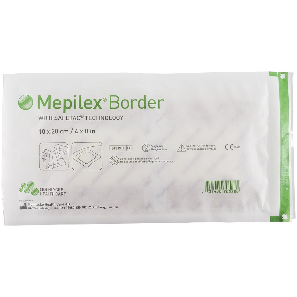 Mepilex Border Post Op Silicone Foam Dressing 4" x 8" 1 Dressing