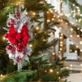 thumbnail image 5 of Artificial Christmas Snow Teardrop Swag, Faux Snow Flocked Norfolk Pine Teardrop Door Swag, White Frosted Real Touch Pine Wreath Staircase Swags for Xmas Door Mantle Fireplace Decor, 19.68x11.81", 5 of 6
