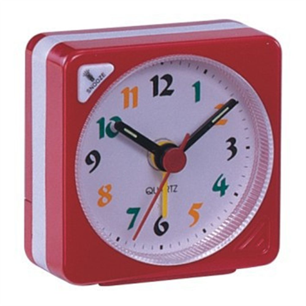 Simple Mini Battery Operated No Tick Alarm Clock Bedside Clocks Home