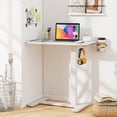 thumbnail image 4 of Patiojoy Bureau Debout Mobile à Hauteur Réglable Pneumatique, Bureau Roulant avec Porte-Gobelet et Crochet pour Écouteurs, Table au-Dessus du Lit avec Roues Dissimulées, Blanc, 4 of 10