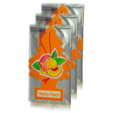 Little Trees Peachy Peach Automotive Air Freshener, Hanging Card, 3 Count