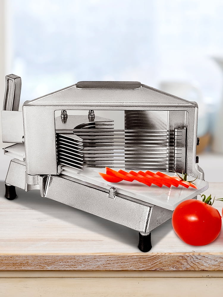 Commercial Heavy Duty Tomato Slicer Cutter with Built-in Cutting Board,  Manual Sharp Blades, Industrial Frame Stainless Steel, for Restaurant or  Home