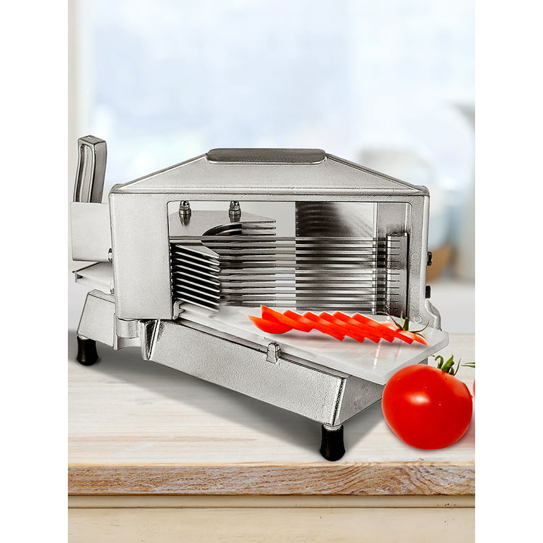 VEVOR Commercial Tomato Slicer 0.38 inches Heavy Duty Tomato Slicer Tomato  Cutter with Built in Cutting Board for Restaurant or Home Use