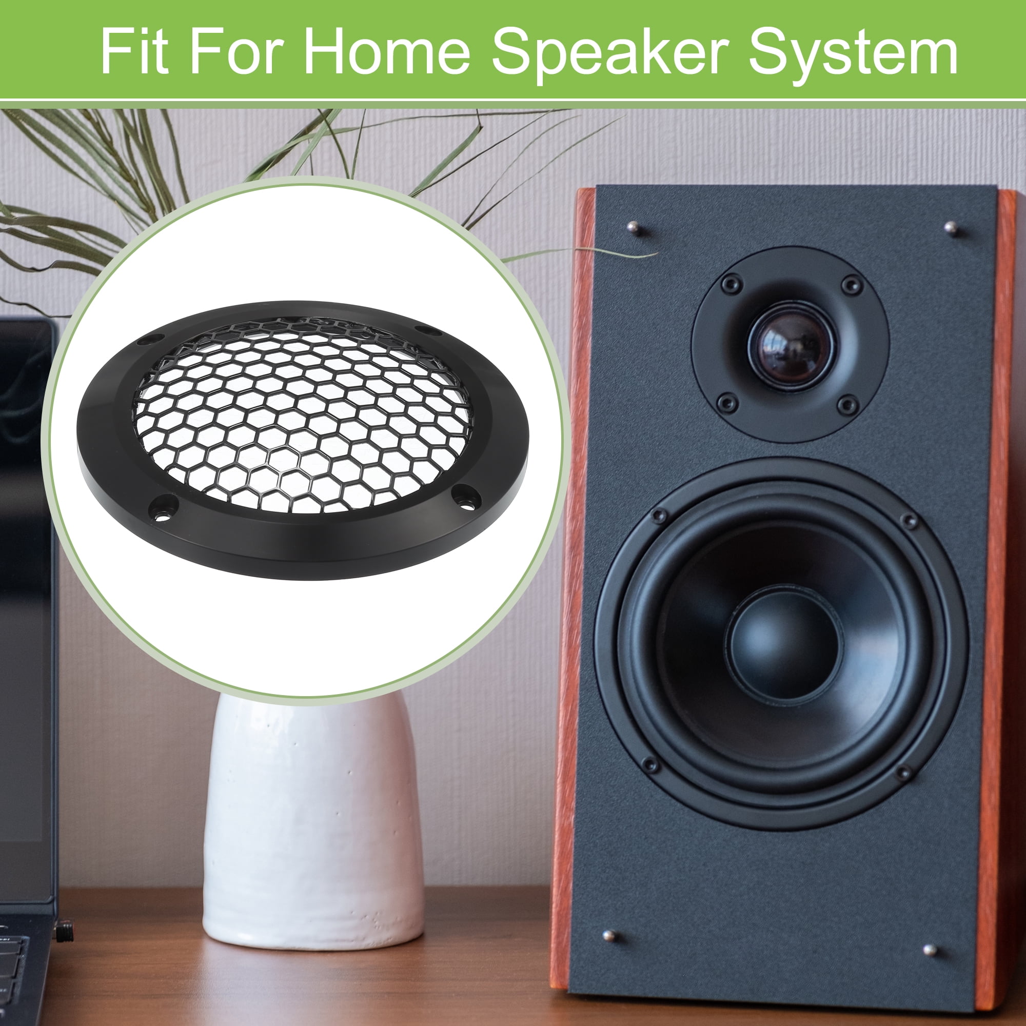 Unique Bargains Universal 4 Inch Car Speaker Grills Cover with Mounting Screws