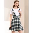 thumbnail image 4 of INSPIRE CHIC Falda Con Tirantes Y Tirantes De Cuadros De Tartán Para Mujer Negro gris M, 4 of 6