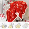 thumbnail image 4 of Christmas Snowflake Print Double Thickened Bedroom Sofa Cover Blanket, 4 of 6