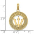 thumbnail image 3 of 14K Yellow Gold Barbados With Trident Spear Circle Charm (24.55 X 18.75) Made In United States k7982, 3 of 5