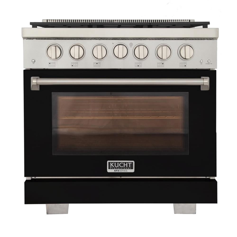 Pemberly Row 36" Natural Gas Range in Black with True Simmer Burners