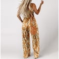 thumbnail image 4 of Onepieces Jumpsuit Clearance, Women's and Women's Plus Floral Jumpsuit with Pocket, Sleeveless Jumpsuit Fit Size XXL,Yellow, 4 of 6