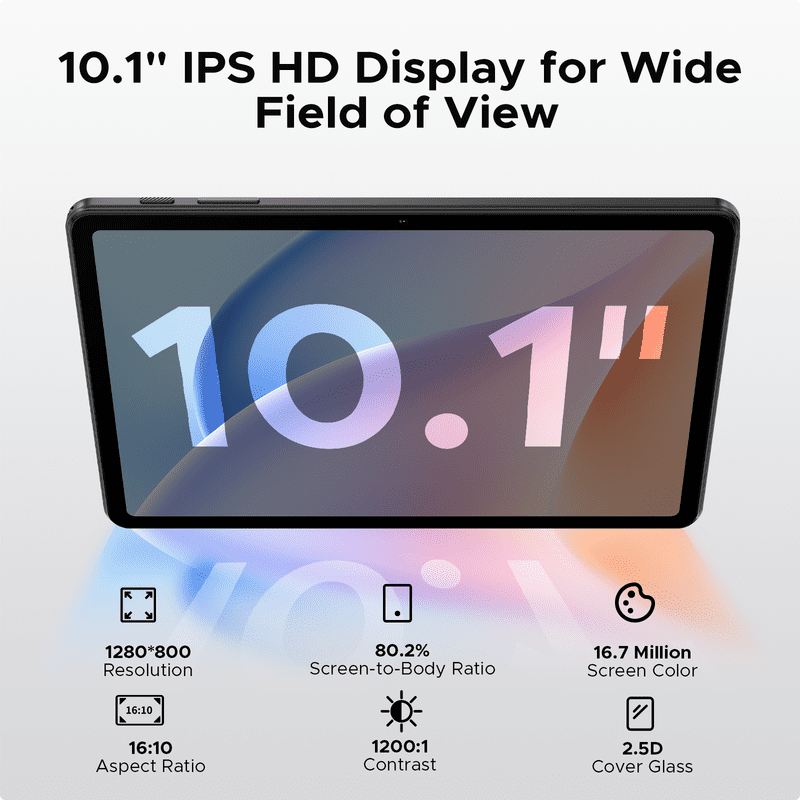 DOOGEE Tab A9 Android Tablet,10 inch Tablet,12GB+64GB/2TB TF,6580mAh Gaming Tablets,2.0GHz Quad Core,1280x800 IPS HD,Dual Speakers,5G WiFi,BT5.0,Face Unlock,Android 15 Tablet with Keyboard,Pen&Mouse