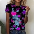 thumbnail image 5 of Nueva camiseta estampada de Disney Lilo & Stitch para mujer, camiseta de verano con cuello redondo, ropa de diseño informal de moda para mujer, 5 of 5