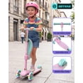 thumbnail image 6 of GOTRAX BoblooPro 3-Wheel Light-Up Kick Scooter For Kids Ages 3-8, with Folding Adjustable/Rmovable Seat, Pink, 6 of 13