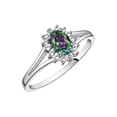 thumbnail image 4 of RYLOS Rings for Women 14K White Gold Ring Classic Halo Diamond Birthstone Ring 6X4MM Oval June Alexandrite Jewelry for Women  Size 9, 4 of 8