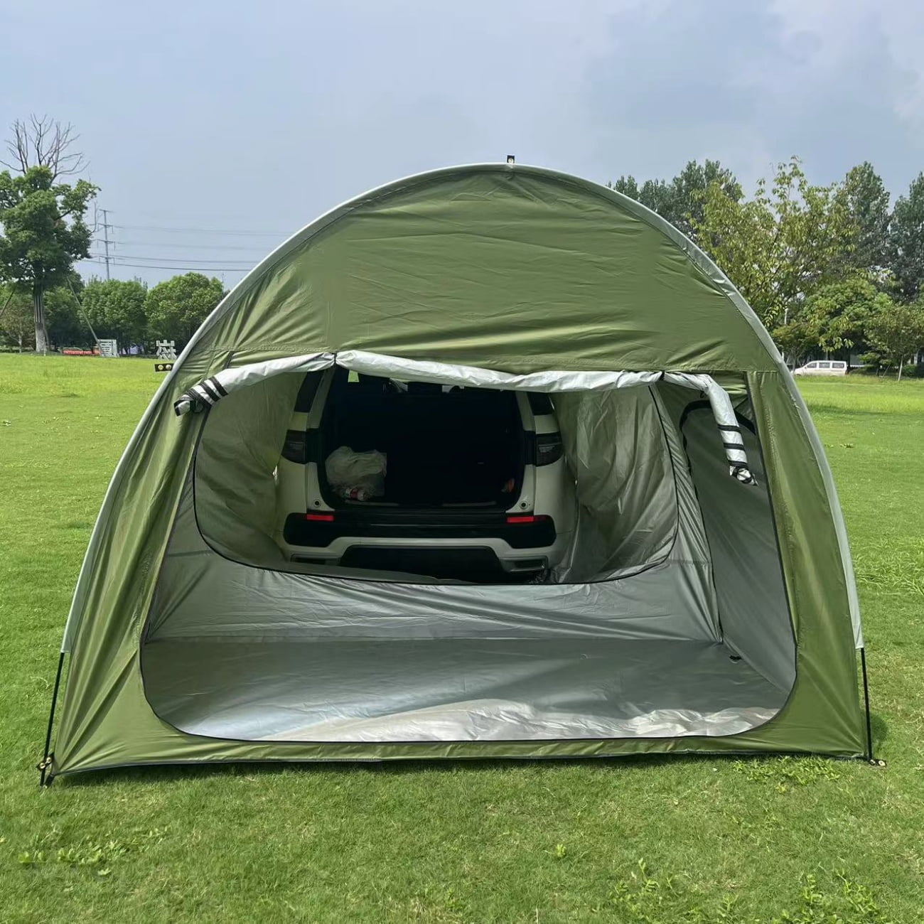 Outdoor Portable SUV Camping Tent Car Arch Rear Camping Bike Tent with Three Doors for 2 Persons