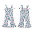 thumbnail image 3 of Okbabeha Toddler Girl St. Patrick's Day Bell Bottom Jumpsuit Sleeveless Romper Pants Shamrock Halter Overalls, 3 of 6