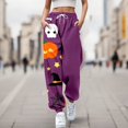 thumbnail image 2 of Xmyrz Halloween Womens Pants Sweat Pants Buched Ghost Leisure Adorable Stylish Pumpkin Pockets Print Lounge Pants Casual Trouser, 2 of 4