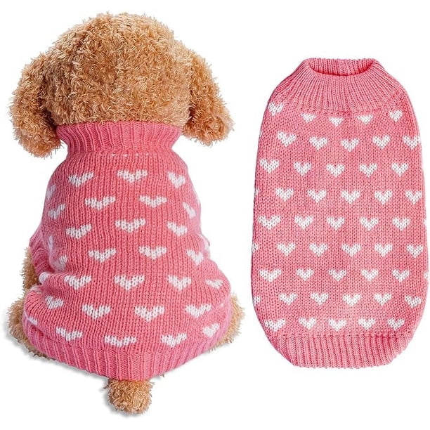 Jersey para Mascotas Jersey en Forma de Corazón para Perros Ropa para Mascotas Tejida a Punto