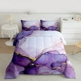 thumbnail image 2 of Manfei Purple Marble Bedding Comforter Set 2pcs, Abstract Watercolor Art Twin Comforter Sets, Marbling Stone Pattern Bedding Set, Luxury Bedroom Decor, 2 of 8