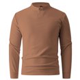 thumbnail image 1 of Long Sleeve Top, Warm Solid Color Pullover with Velvet Base for Men, 1 of 5
