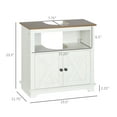 thumbnail image 3 of Farmhouse Bathroom Cabinet Under Sink, Pedestal Vanity Organizer with Doors & Shelves, White, 3 of 9