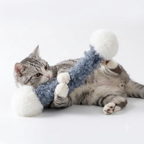 Cat Plush Kick Toy, Long Interactive Soft Stuffed Cuddle Pillow for Indoor Felines Exercise Playtime Boredom Relief Durable Fabric Teasing Accessory Lightweight Design._Blue