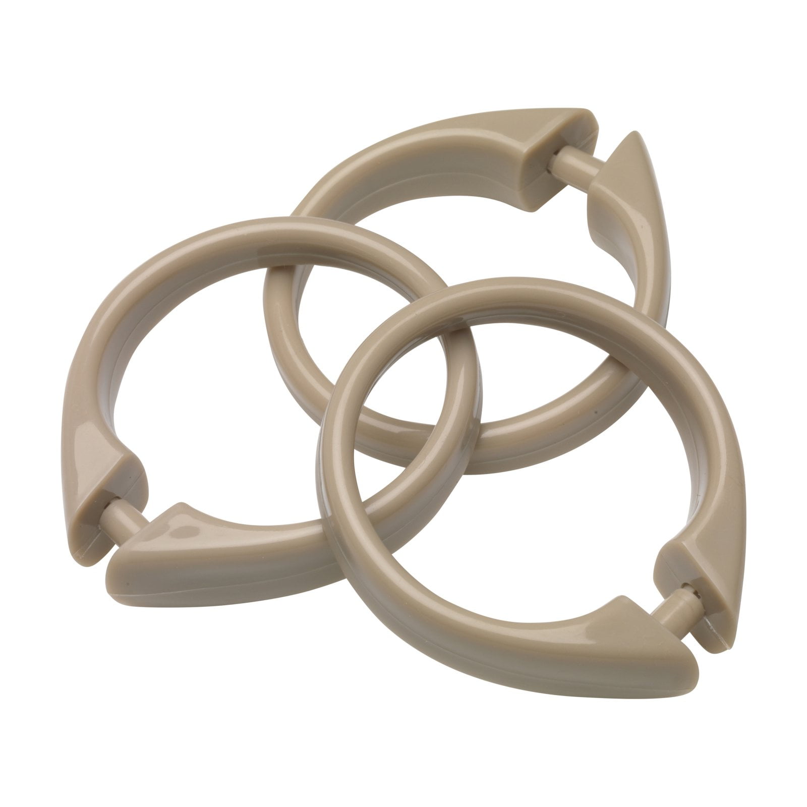 "Snap" Plastic Shower Curtain Hooks in Linen