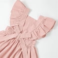 thumbnail image 5 of hengsof Cute Solid Color Summer Dress for Girls Stylish Ruffled Sleeve Casual Dress Versatile Everyday Children's Dress Ages 1-7, 5 of 8