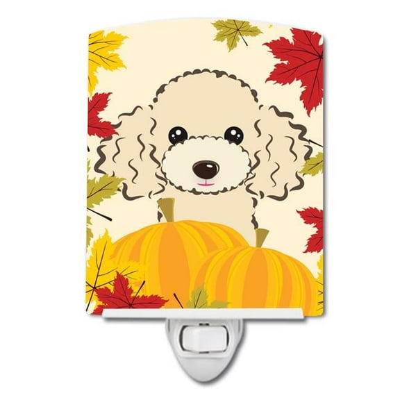 Caroline's Treasures BB2064CNL Buff Poodle Thanksgiving Ceramic Night Light, 6x4x3", multicolor