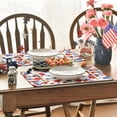 thumbnail image 3 of Sm:)e Watercolor Floral Poppy Eucalyptus 4th of July Placemats Set of 4,Seasonal Summer Washable Kitchen Dining,12 x 18 Inch, 3 of 7