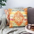 thumbnail image 2 of Persian Pillow Cover 18x18 Inches, Orange Throw Pillow Cover Vintage Ethnic Decorative Pillow Cases Home Outdoor Square Pillowcase, 2 of 6