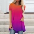 thumbnail image 2 of Gradient Color Womens T Shirts 2026 Summer Fashion Short Sleeve Crewneck Loose Tees Tunic Top, 2 of 6