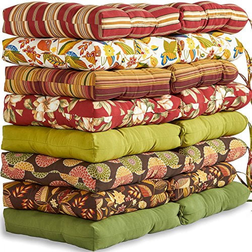 Greendale Home Fashions Roma Stripe 38 x 21 in. Outdoor Reversible Tufted Chair Cushion