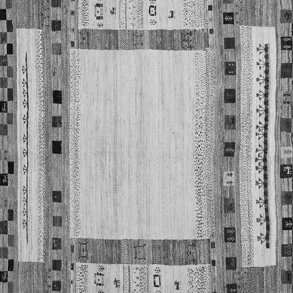 Ahgly Company Indoor Square Abstract Gray Contemporary Area Rugs, 7' Square