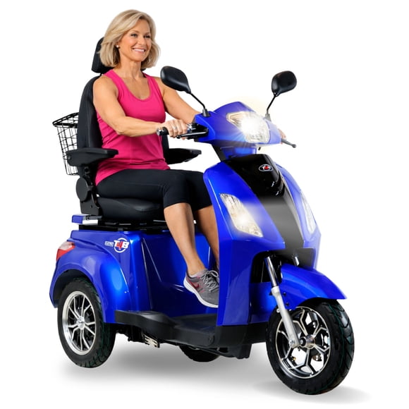 T4B PRIME Deluxe Captain Seat Electric Mobility Scooter for Seniors – 500W 48V Motor, 20Ah, Blue