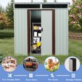 thumbnail image 6 of DEALTOPS Outdoor storage sheds 6FTx5FT Pent roof with Double Lockable Doors for Backyard Patio Lawn - White, 6 of 8