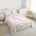 thumbnail image 3 of Castle Fairy Monogrammed Letter A 3 Pieces Queen Comforter Set for Teens Boys Girls,Kawaii Bow Ultra Soft Bedding Sets,Chic Flower Rose Bedding Comforter Set,Super Cozy Room Decor, 3 of 8