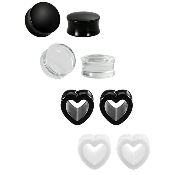 LAURITAMI Heart Ear Gauges Plugs Tunnels Stretching Expander Kit Body Piercing Jewelry