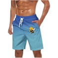 thumbnail image 2 of Sentmoon Mens Golf Shorts Breathable Summer Straight High Waist Running Shorts Drawstring Bee Print Gradient Color Basketball Shorts Side Pockets 2025 Athleisure for Leisure Wear Blue XXXXL, 2 of 5