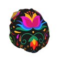 thumbnail image 2 of Disketp Mexican Flower Traditional1 Shower Caps,Reusable Shower Cap For Women, Double Layer Waterproof Hair Cap, Large Size For All Hair Lengths,For Girls Spa Home Salon Use, 2 of 9
