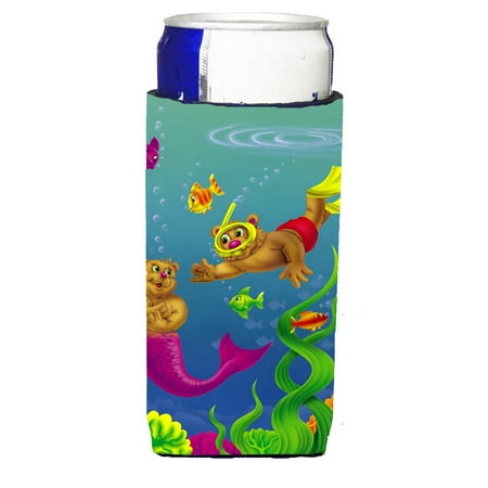 

Carolines Treasures APH0414MUK Teddy Bear Mermaid and Diver Michelob Ultra beverage Insulator for slim cans Slim Can