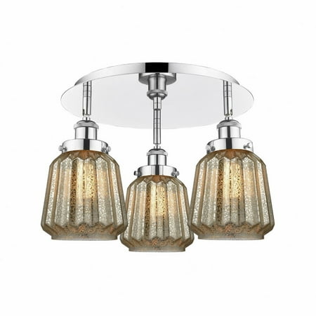 

Innovations Lighting - Chatham - 3 Light Flush Mount In Art Deco Style-8 Inches