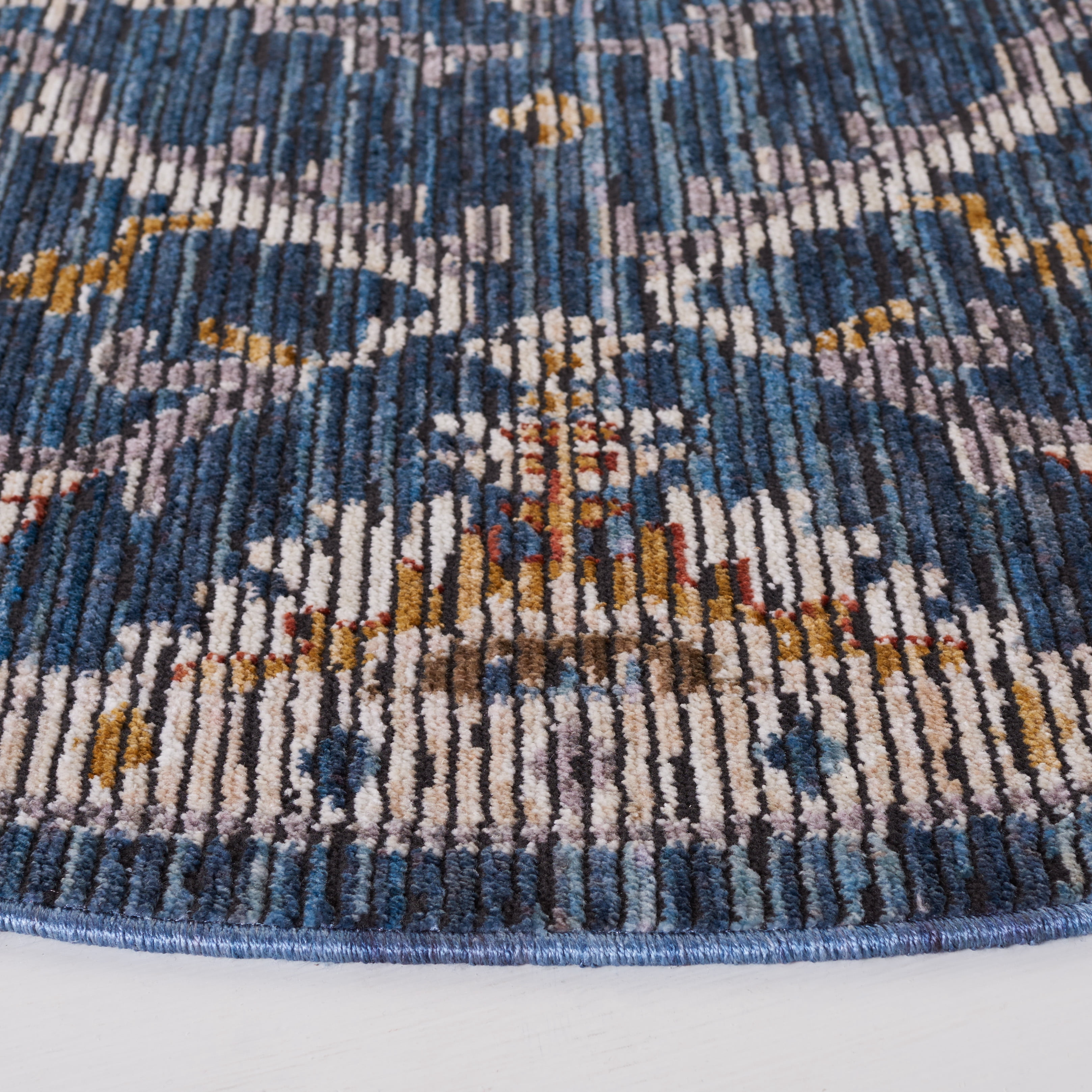 SAFAVIEH Sierra Jayma Abstract Area Rug, Blue/Ivory, 6' x 6' Round