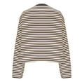 thumbnail image 5 of ITSAME Womens Long Sleeve Tees, Crewneck Striped Loose Fit Pullover Casual T Shirts Beige XL, 5 of 6